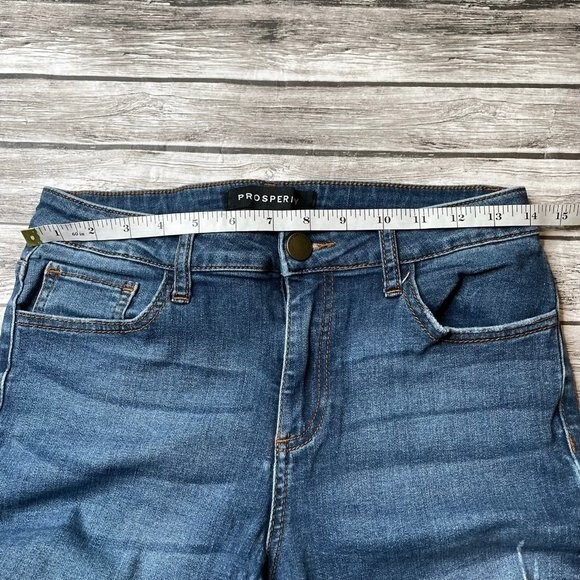 Prosperity Women's High Rise Skinny Jeans Distressed Blue 29 Dark Wash Stretch - Picture 9 of 11